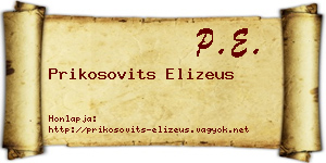 Prikosovits Elizeus névjegykártya
